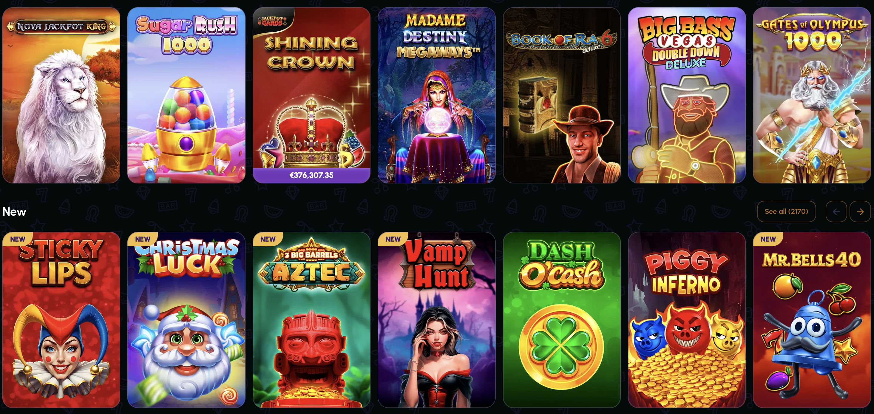 Spelautomater hos NovaJackpot Casino